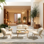 诺歌花园户外沙发组合庭院别墅花园休闲室外露天藤编拉绳藤椅家具