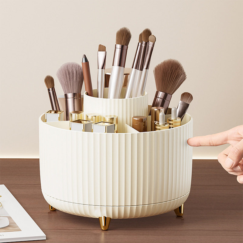 桌面旋转化妆刷收纳筒化妆品置物架桌上梳妆台眼影刷子口红盒笔筒