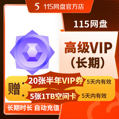 115网盘 年费VIP高级版(长期) 【订单备注填写纯数字充值账号】