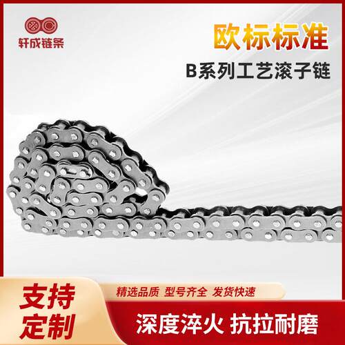 B系列国标加厚滚子链碳钢工业传动链条32B输送大链条单排直板链