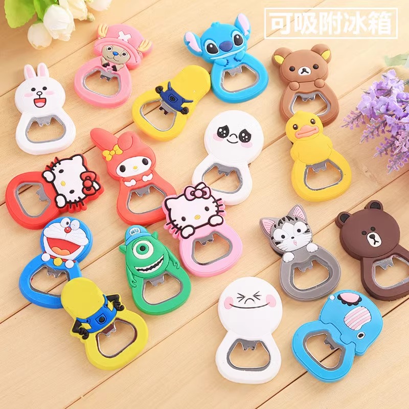 卡通开瓶器多功能创意冰箱贴硅胶啤酒起子酒具启瓶器开酒器