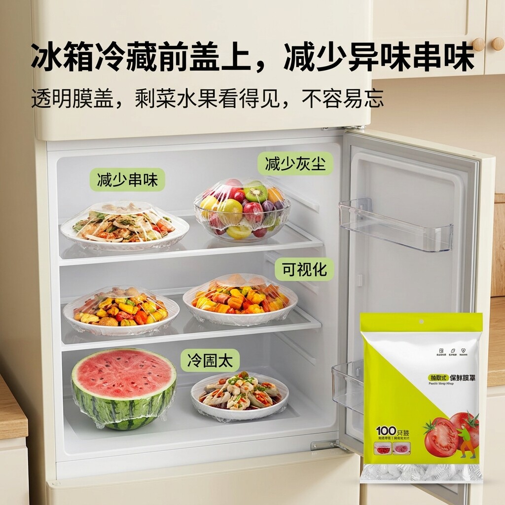 一次性保鲜膜套食品级家用厨房冰箱剩菜专用碗盘罩加厚大号保鲜袋