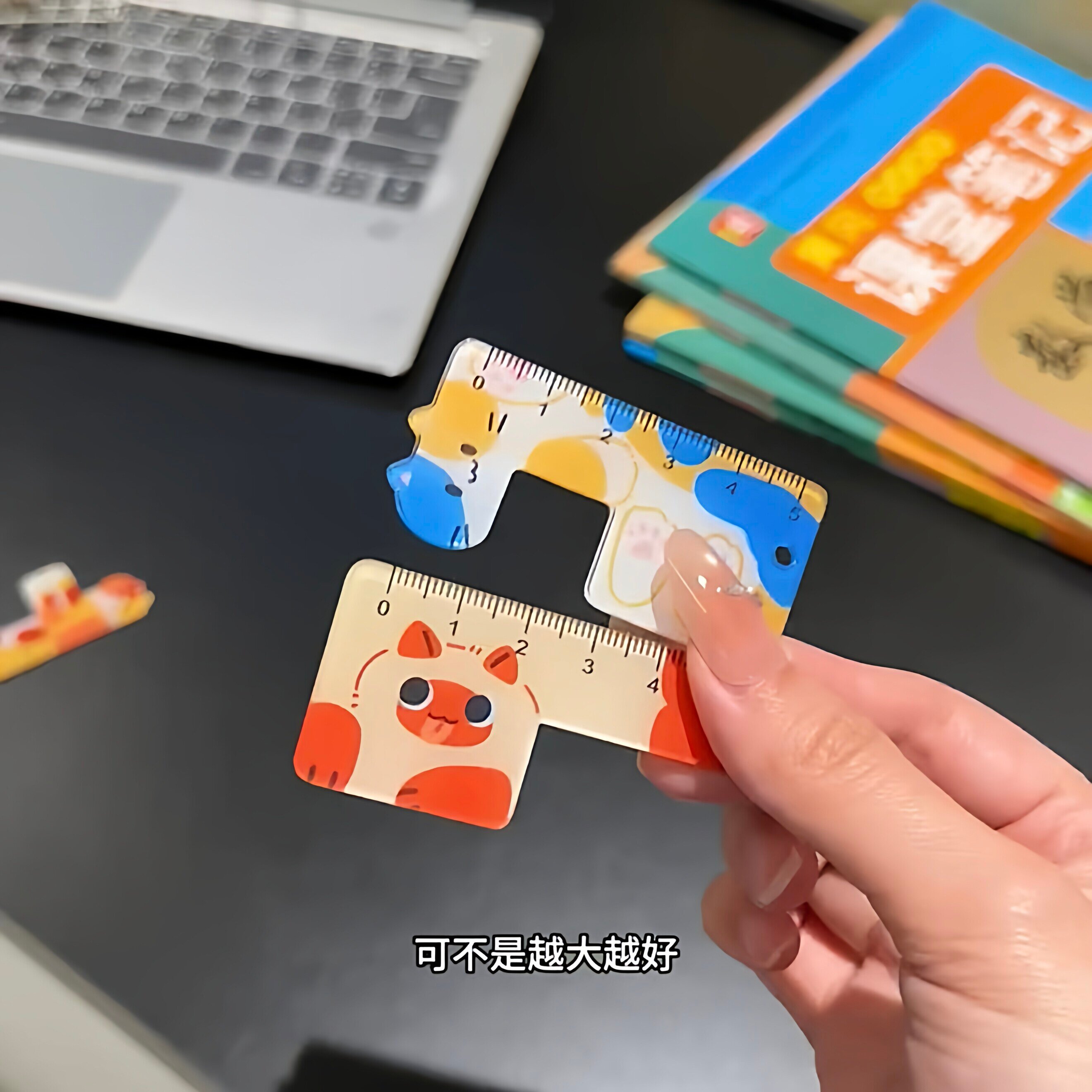 迷你猫咪掌心尺高颜值尺子小学生专用便携可带多功能绘图直尺