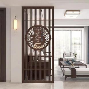实木屏风隔断客厅家用玄关屏风美容院隔断镂空格栅酒店定制 新中式