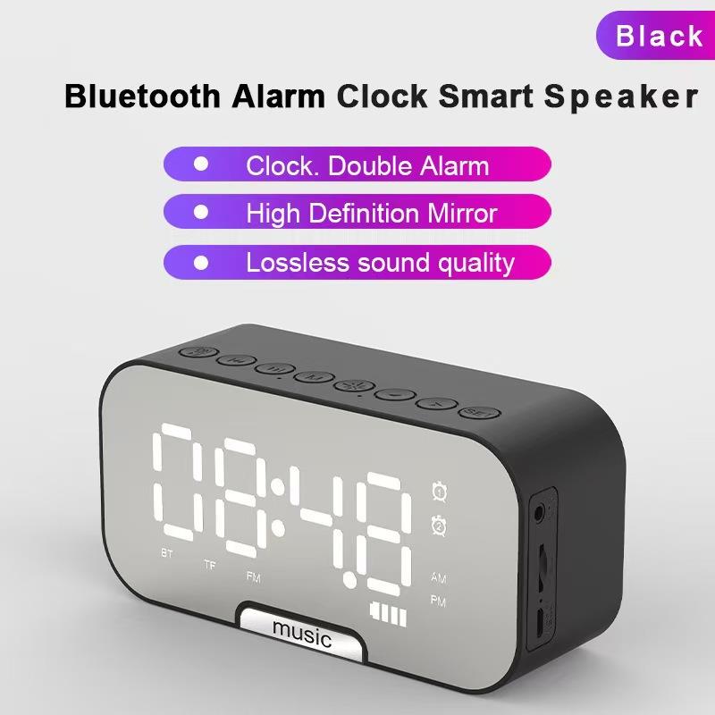 源头工厂时钟蓝牙音箱小型家用闹钟户外便携式插卡音响收音机