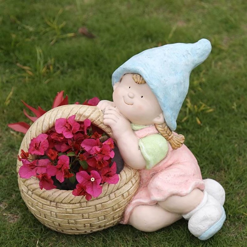 小摆件幼儿c园草坪装饰娃娃景观花盆庭院户外花园卡通人物造景布