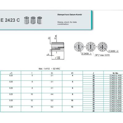 模具日期章 替代Meusburger模斯堡 E2423C (0-30)+(0-9)+(年月章)