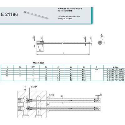 模具冷却喷管 Meusburge r替代模斯堡 E21196 黄铜冷却喷管 喷管