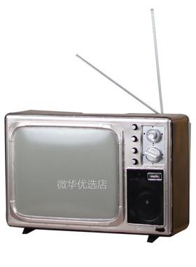 覆古怀旧7080年代老式黑白电视模型道具酒吧餐厅酒店装饰饰品