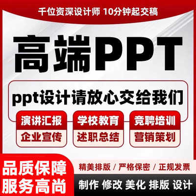 ppt制作代做定制美化修改企业宣传帮做汇报课件设计年终总结述职