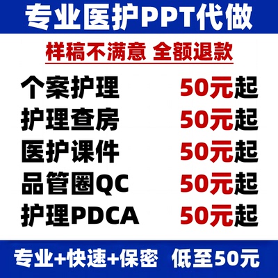 品管圈制作医学ppt代制作代写pdca护理专案课件个案护理查房pptQC