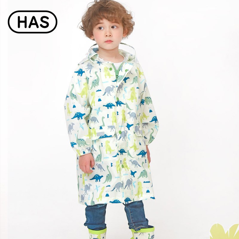 HAS幼儿园男女宝学生时尚雨衣长款薄款可防晒小橙子同款