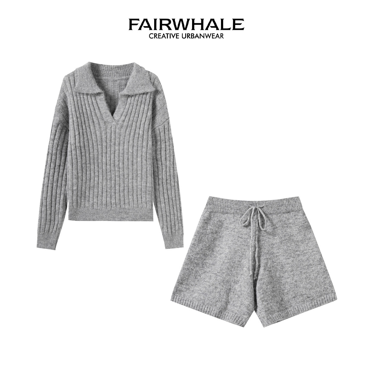 马克华菲休闲纯色百搭翻领显瘦针织衫短裤两件套纯色百搭时尚套装,女装/女士精品,时尚套装,淘宝优惠券,粉丝福利购,淘宝优惠卷