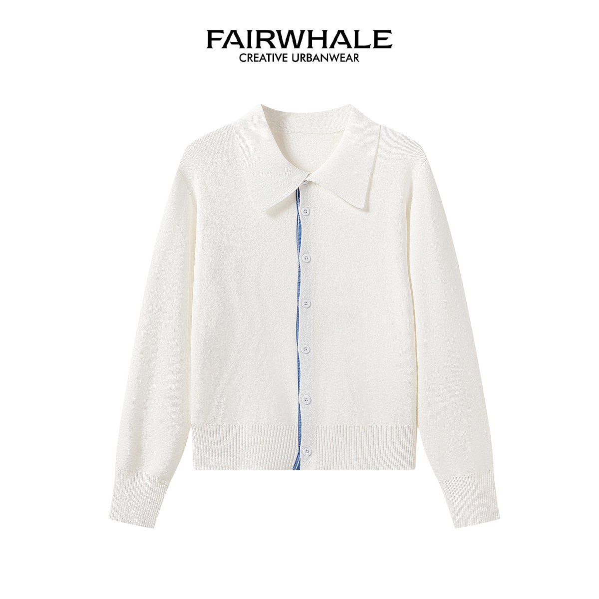 马克华菲女装休闲时尚安迪绒针织衫秋季纯色气质百搭翻领显瘦开衫