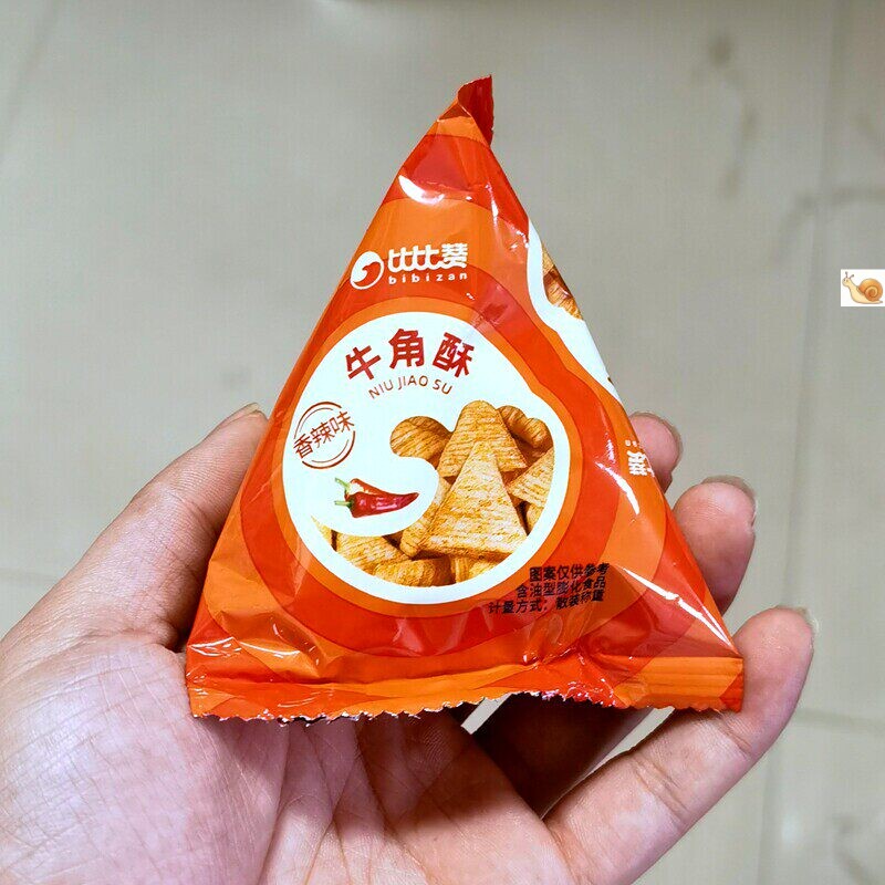 比比赞牛角酥烧烤味混合尖角脆香辣锅巴吃货小零食品香酥下午茶