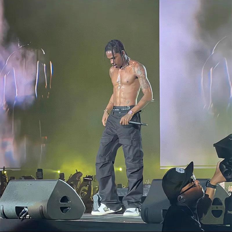 清仓! Cargo多口袋直筒工装机能长裤TravisScott音乐节风格同款