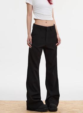 apocket美式复古cleanfit修身微喇叭休闲西裤女高街宽松显瘦裤子