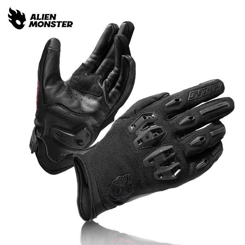 外星怪鸣啸手套摩托车真皮机车装备四季防摔越野骑行触屏夏季透气