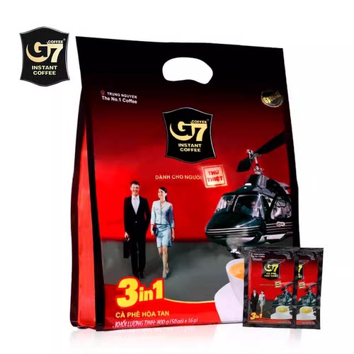 促销正品包邮越南g7咖啡 越南中原G7三合一速溶咖啡16g50包 800克
