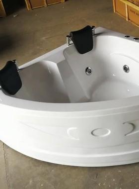 厂供1.5米双人扇形三角亚克力冲浪按摩浴缸角落 corner bathtub