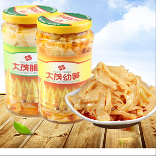 TOMO大茂幼笋脆笋350gx2瓶装 油焖笋罐头脆嫩即食下饭菜笋丝冷盘
