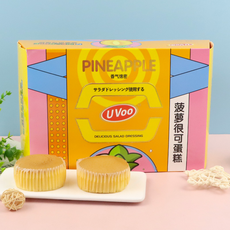 UVOO240g菠萝很可蛋糕早餐学生软面包整箱办公室充饥下午茶糕点心