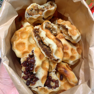 山西临汾翼城特产老家石头饼带馅陕西石子烤馍红糖夹心手工小零食