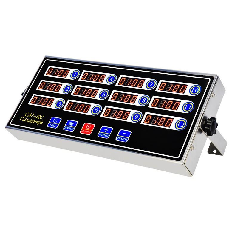 厨房商用不锈钢数显按键智能蓝色十二通道自动倒计时器提醒定时器