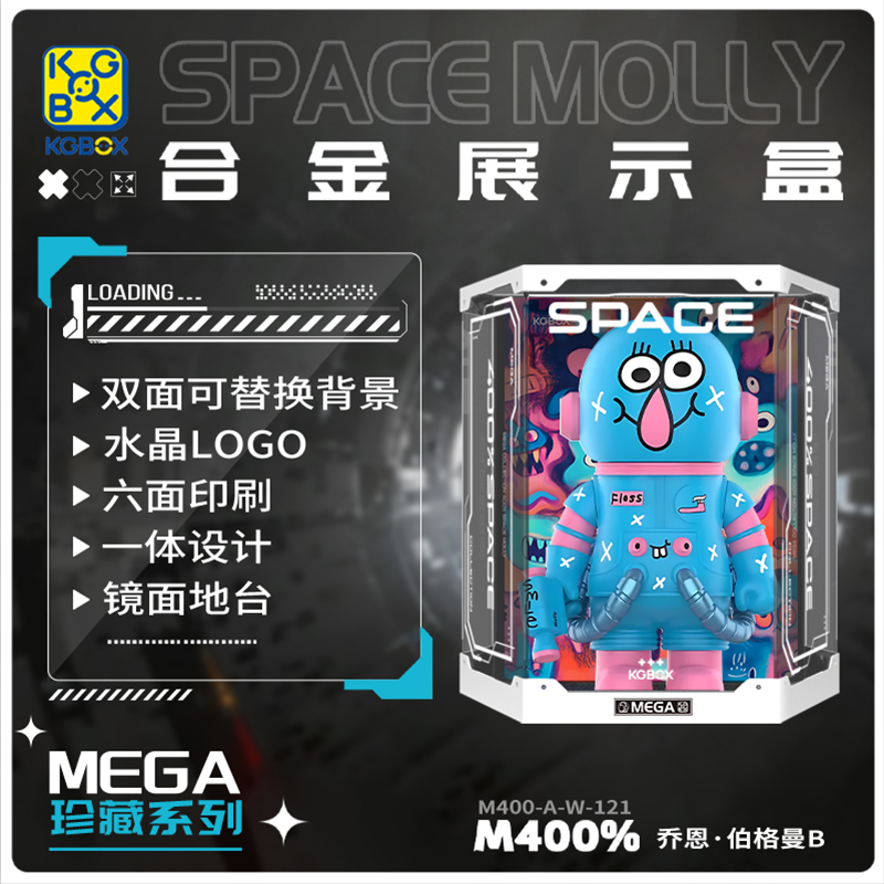 KGBOX POPMART泡泡玛特MOLLY乔恩伯格曼FLOSS400%亚克力展示盒