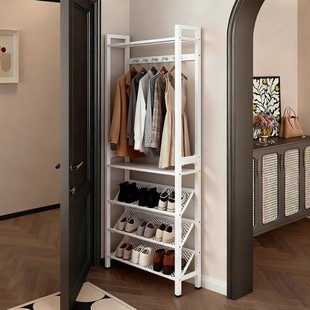 简易鞋架多层家用小窄门口鞋帽一体挂衣架入户室内出租房宿舍鞋柜