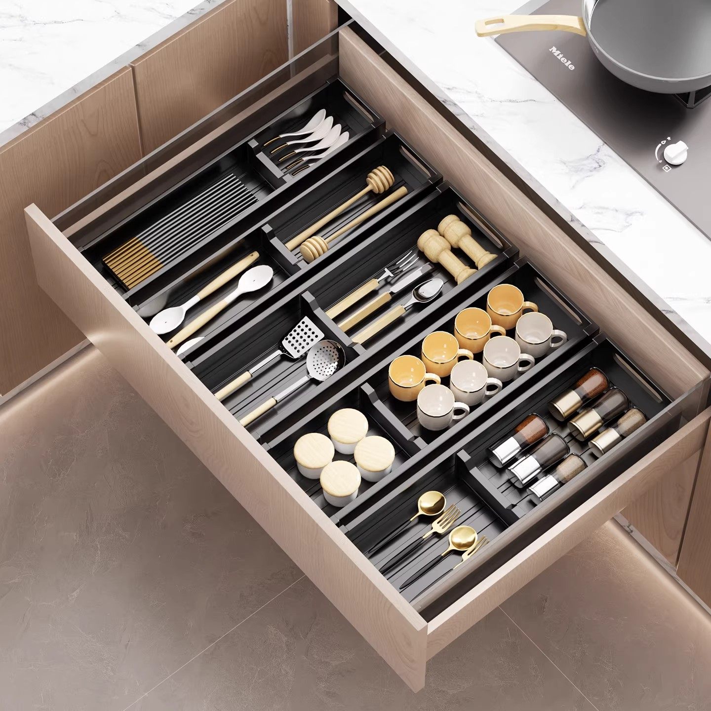 厨房抽屉收纳分隔橱柜内置刀叉餐具盒分格碗筷勺子筷子收纳盒,厨房/烹饪用具,碗架,淘宝优惠券,粉丝福利购,淘宝优惠卷
