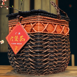 【官方】广西梧州特产陈年正品六堡茶黑茶箩筐礼盒装茶厂茶叶500g