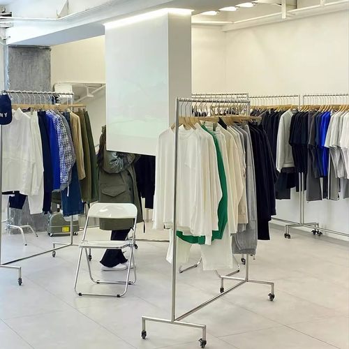 服装店展示架落地式不锈钢挂衣服架子男女装店铺专用货架陈列道具