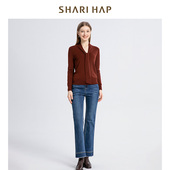 SHARI 子 裤 HAP微喇毛边牛仔裤 春秋新款