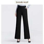 裤 SHARI 子 2025秋装 新款 HAP莎瑞黑色阔腿裤 长裤