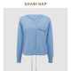 HAP洋气减龄浅蓝色连帽针织衫 女春装 新款 SHARI 长袖 上衣