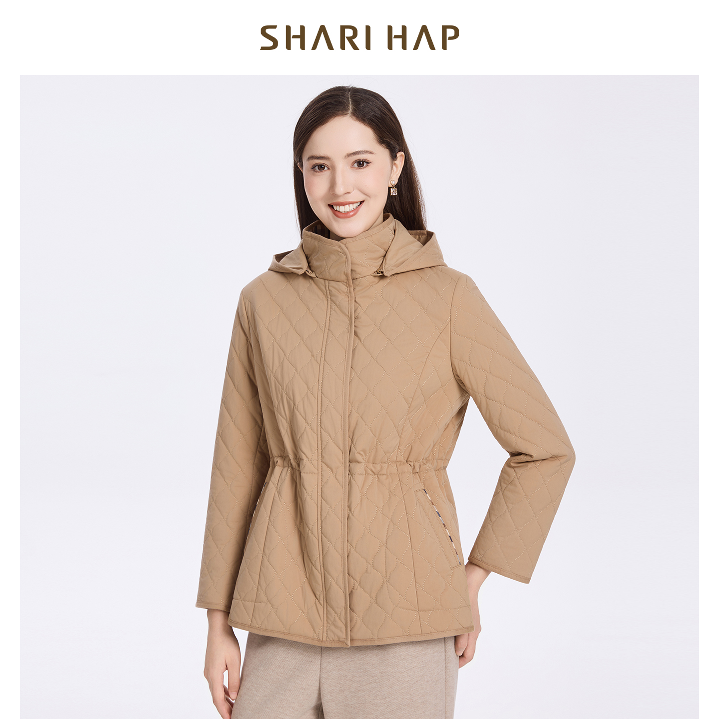 【桑蚕丝】SHARI HAP连帽蚕丝棉服女2025冬装新款外套洋气大码