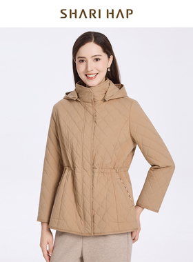 【桑蚕丝】SHARI HAP连帽蚕丝棉服女2025冬装新款外套洋气大码