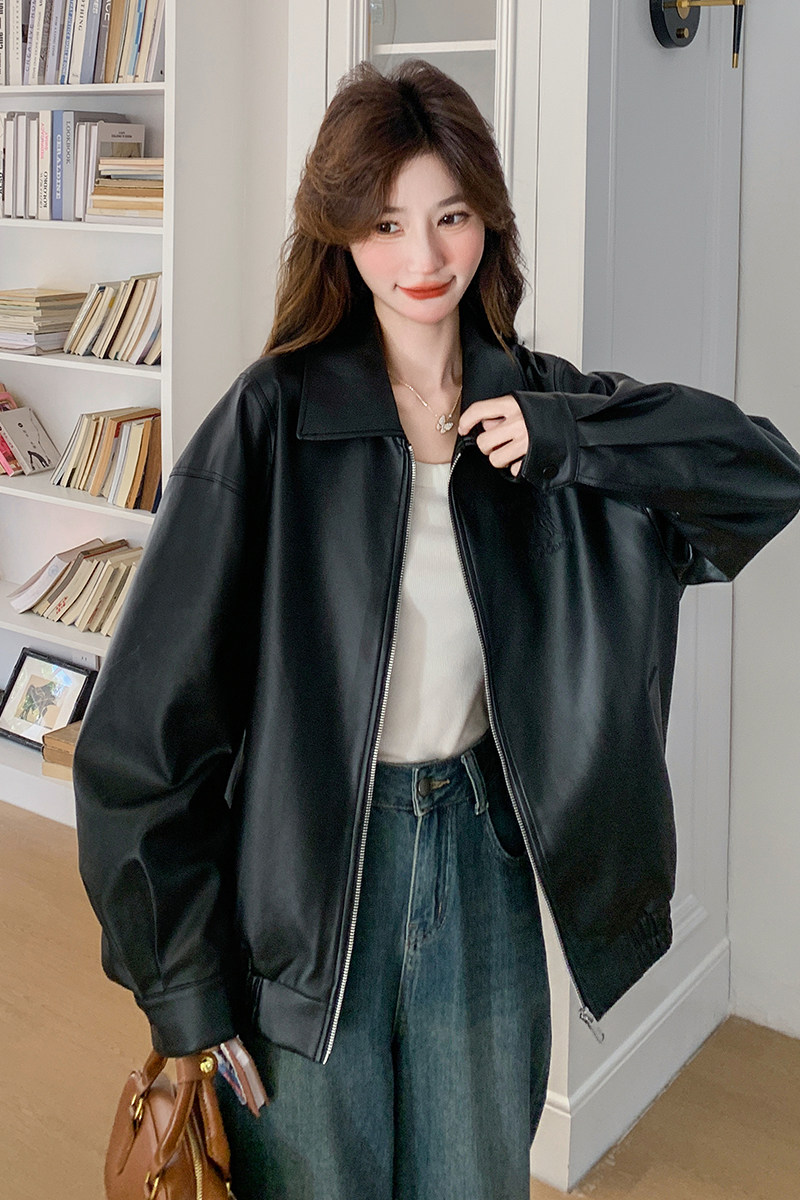 新品大货蝴蝶结刺绣皮衣外套C211-801-P155控228,女装皮衣,2C211