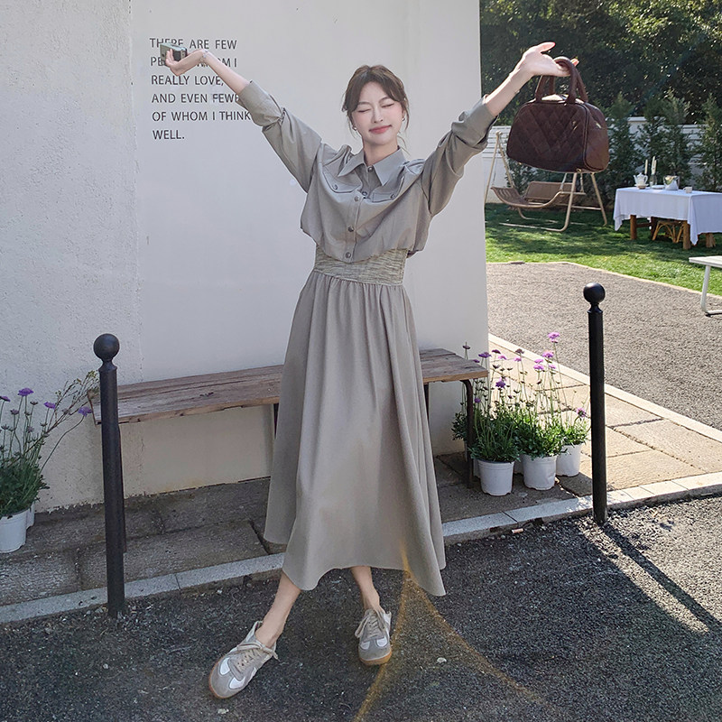 25秋外套上衣+针织拼接吊带裙C211-839-P170控238,女装套装/套裙,2C211