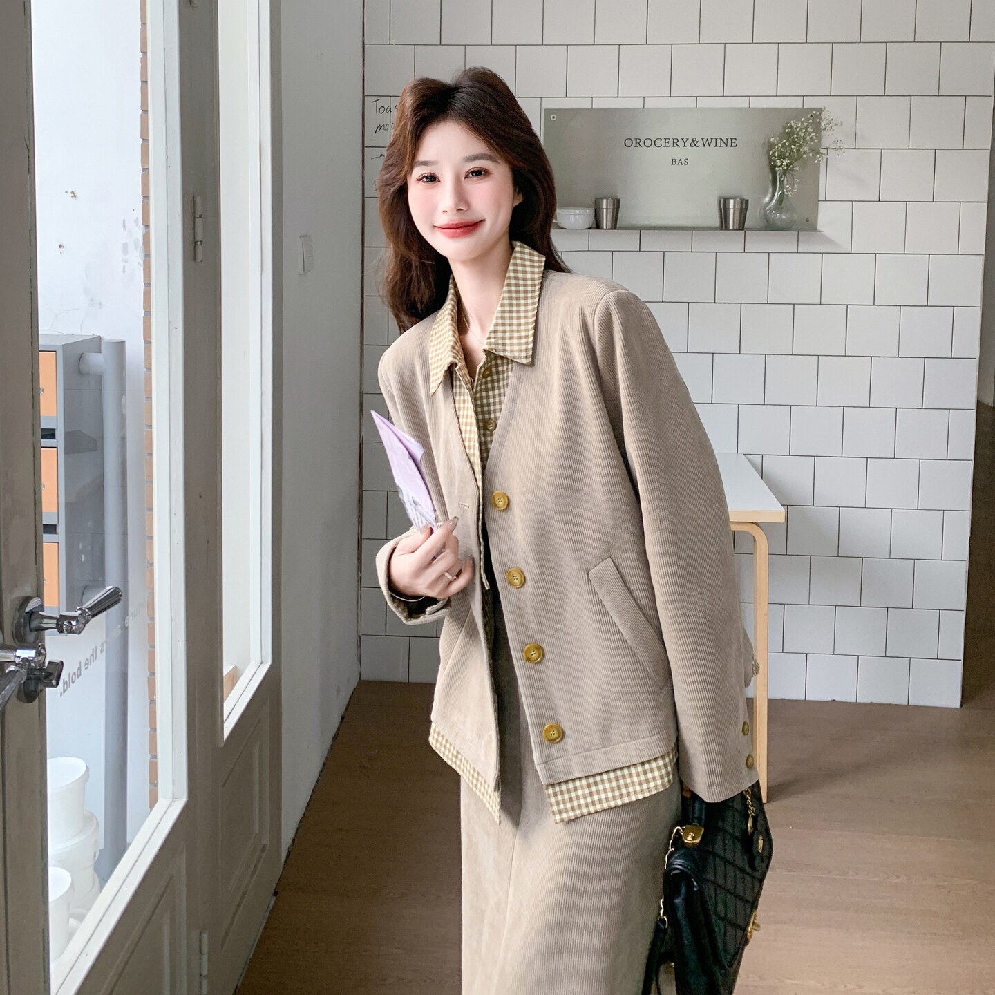 新品26春款假两件上衣+半身裙套装2C211-186-P225-K368,女装套装/套裙,2C211