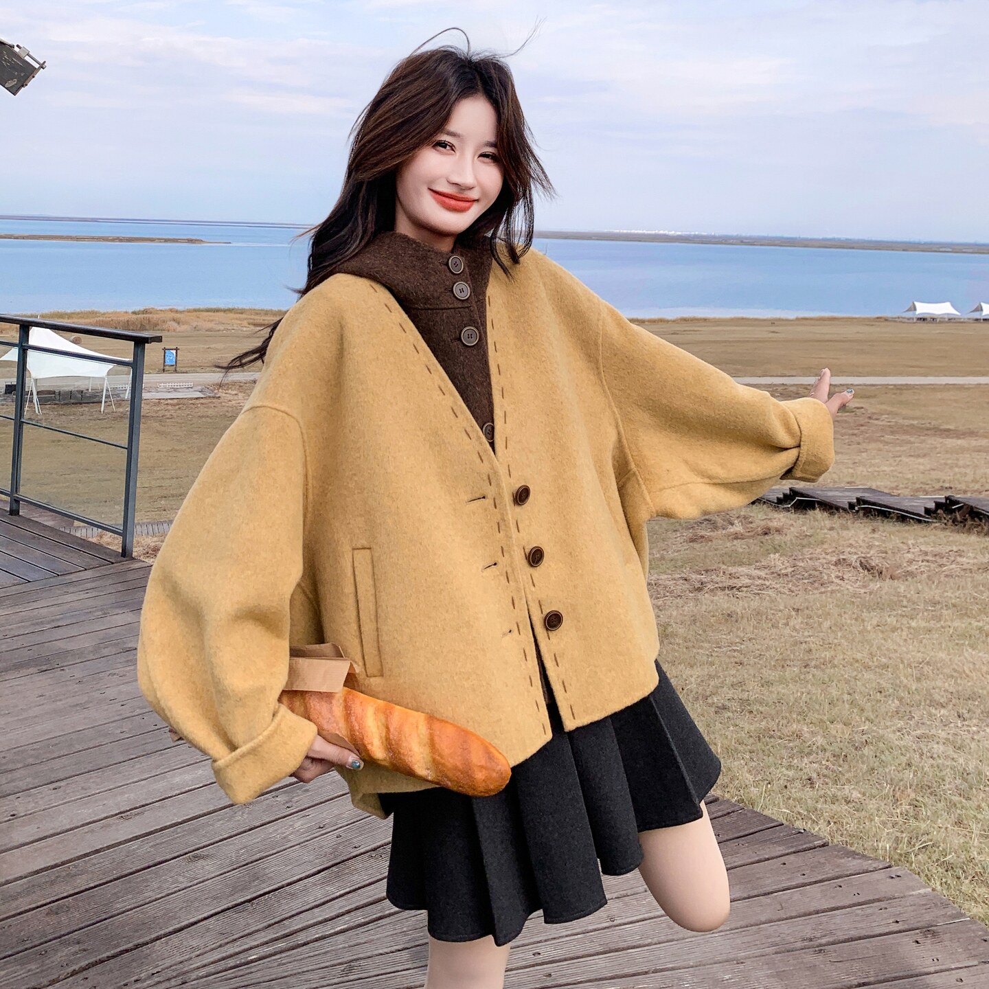 新品双面羊毛两件套2C211-106-P305控438,女装套装/套裙,2C211