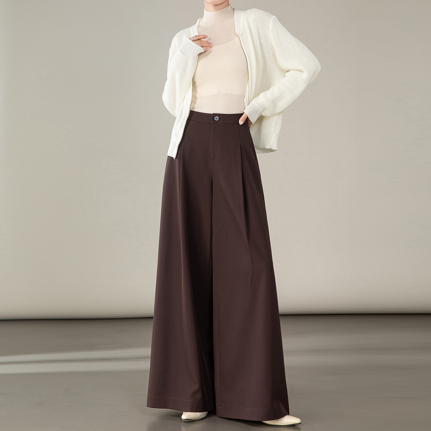 2026春秋季新款裙裤女气质垂感阔腿小个子裤休闲宽松显瘦遮胯黑色