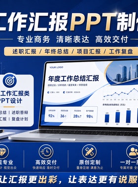PPT代制作美化修改设计定制工作汇报企业宣传演讲课件年终总结