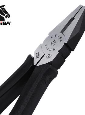 正品日本马牌KEIBA电工平嘴钳老虎钳6寸7寸8寸平咀钳P-106/107108