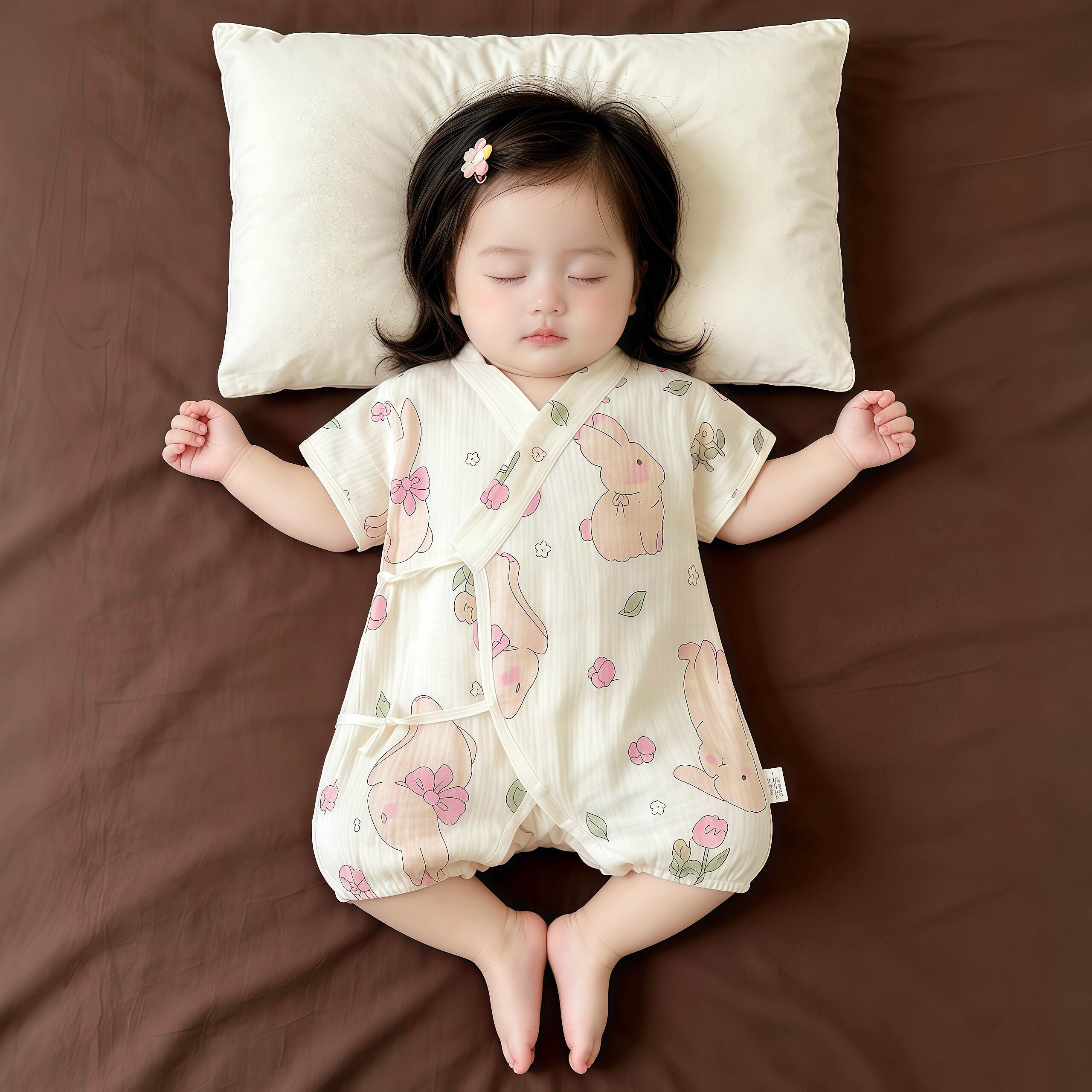 宝宝睡衣夏薄款纯棉a类小月龄空调服婴儿连体衣纱布爬服外出哈衣