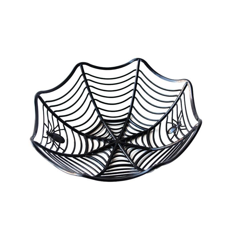 Halloween Decoration Black Spider Web Bowl FruRit Plate Cand