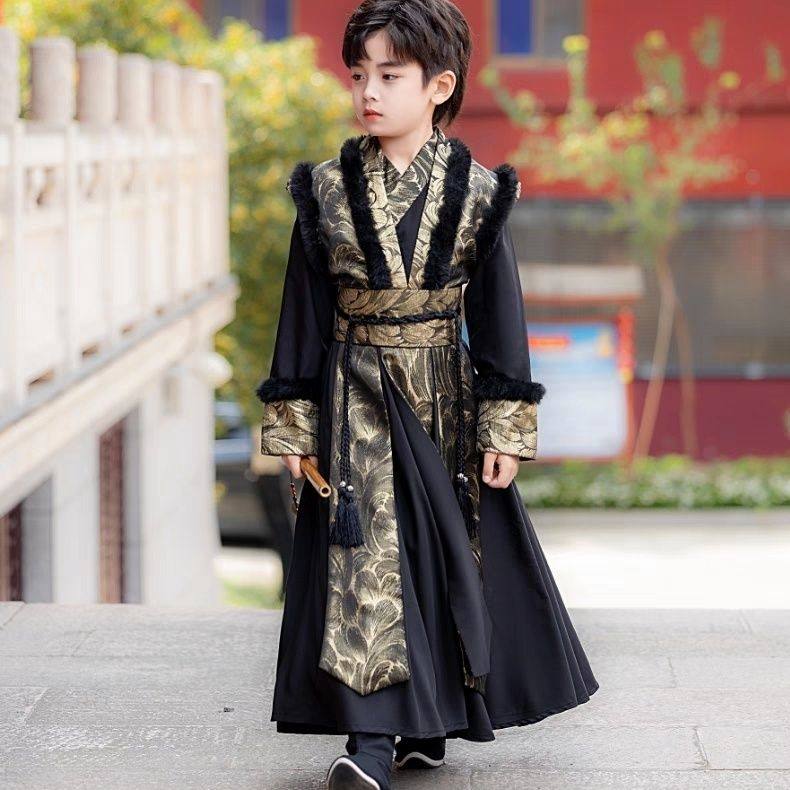 男童汉服国学服2025新款侠客公子古装加绒加厚演出服帅气古装长袖,童装/婴儿装/亲子装,汉服,淘宝优惠券,粉丝福利购,淘宝优惠卷