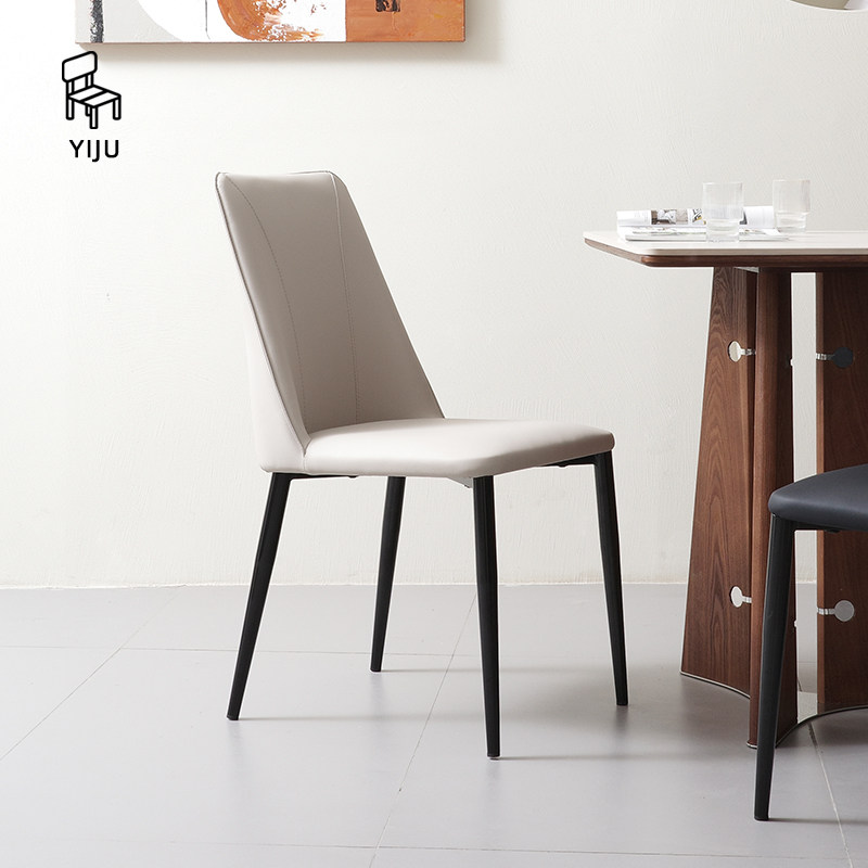 简约餐椅家用意式极简真皮椅子软包设计师餐桌椅靠背凳子吃饭椅子