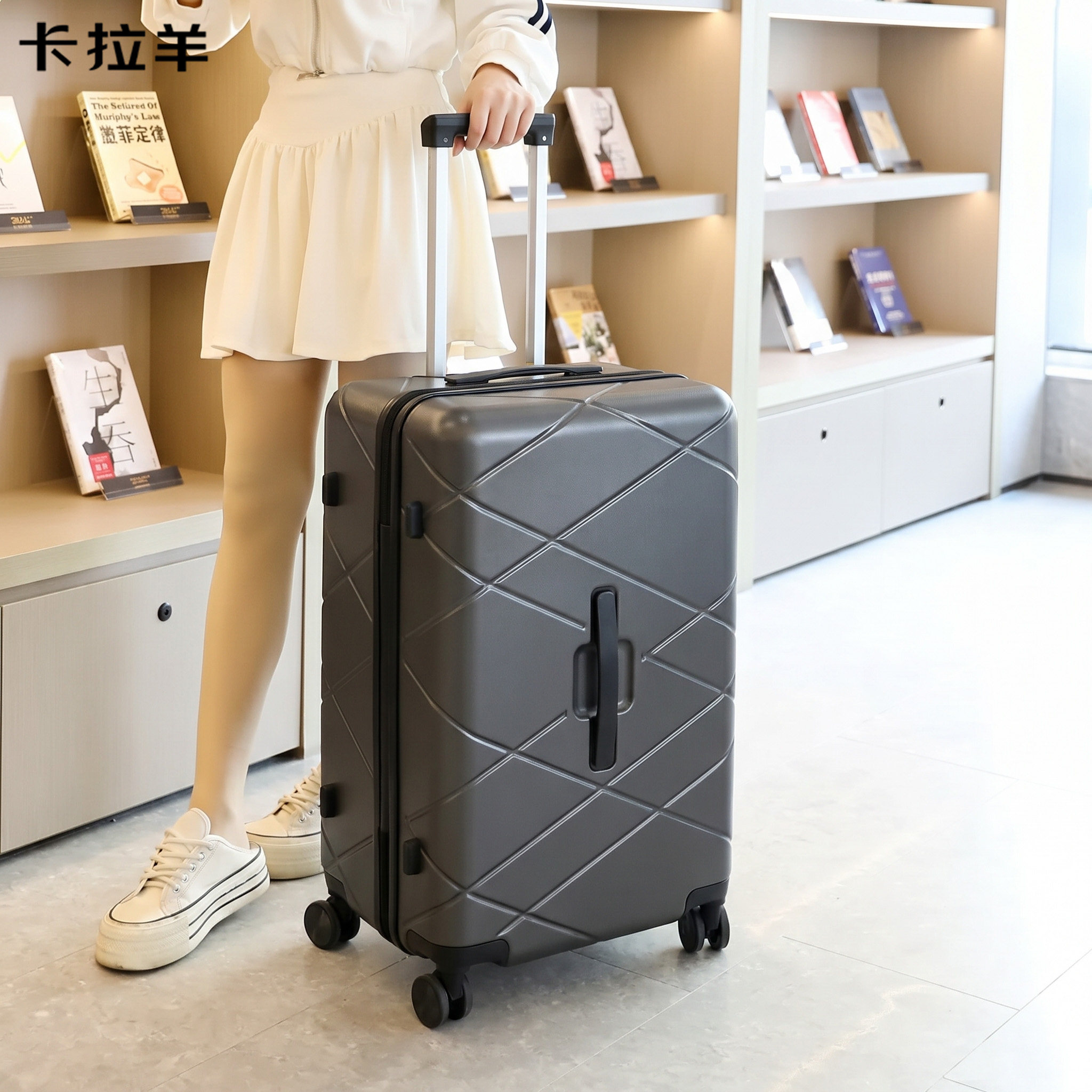 卡拉羊2026新款拉杆旅行箱20寸可上飞机超轻便短途旅行出行万向轮